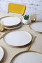 Hermia Juego de platos de servicio de gres cerámico, 27 cm, 6 piezas, Blanco